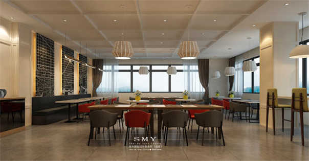 雅安连锁酒店餐厅装修设计效果图