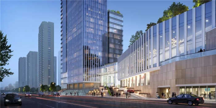 永嘉三江立体城希尔顿酒店大门景观设计