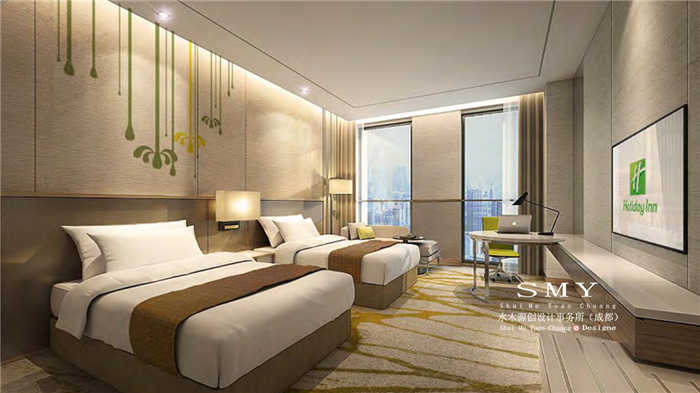 成都新会展中心假日酒店标间客房设计效果图