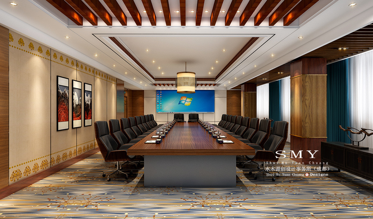 主题酒店会议室装修设计，会议室地毯布置设计