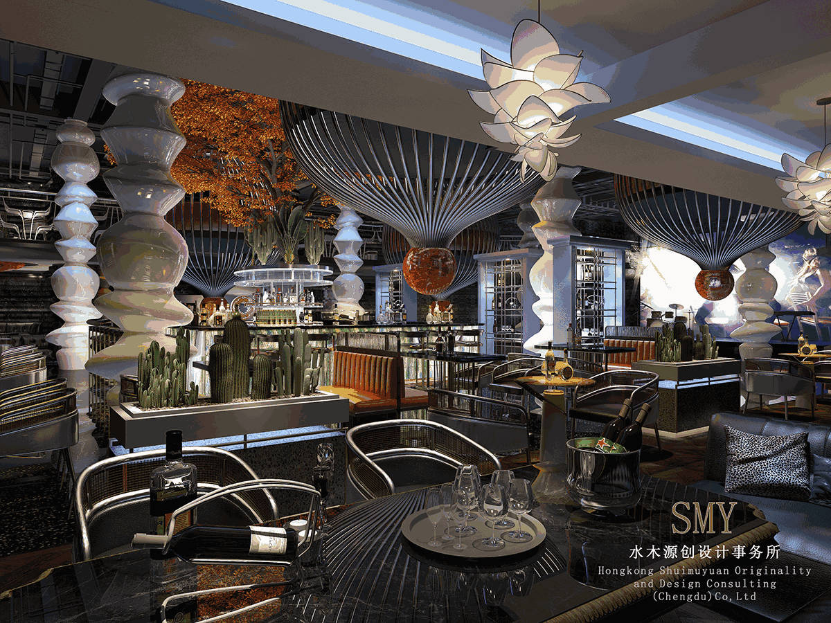成都酒店室内酒吧设计效果图