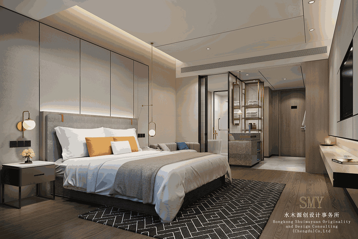 酒店客房设计效果图，壹品壹号酒店客房装饰效果图