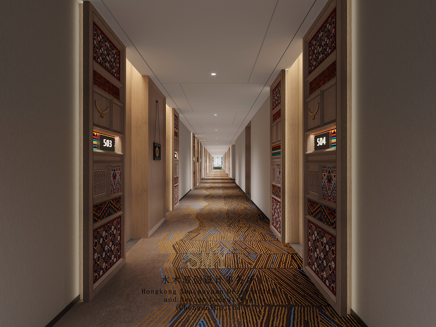 酒店客房楼层走廊设计